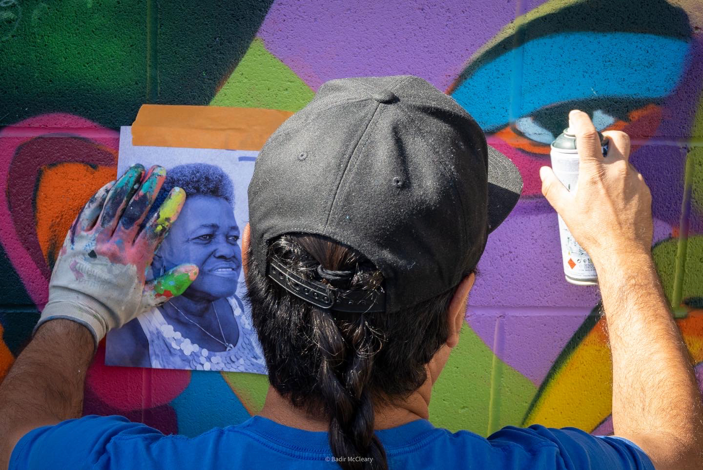 Faces of Watts Murals Project by Man One. 2023. Photo by Badir McCleary